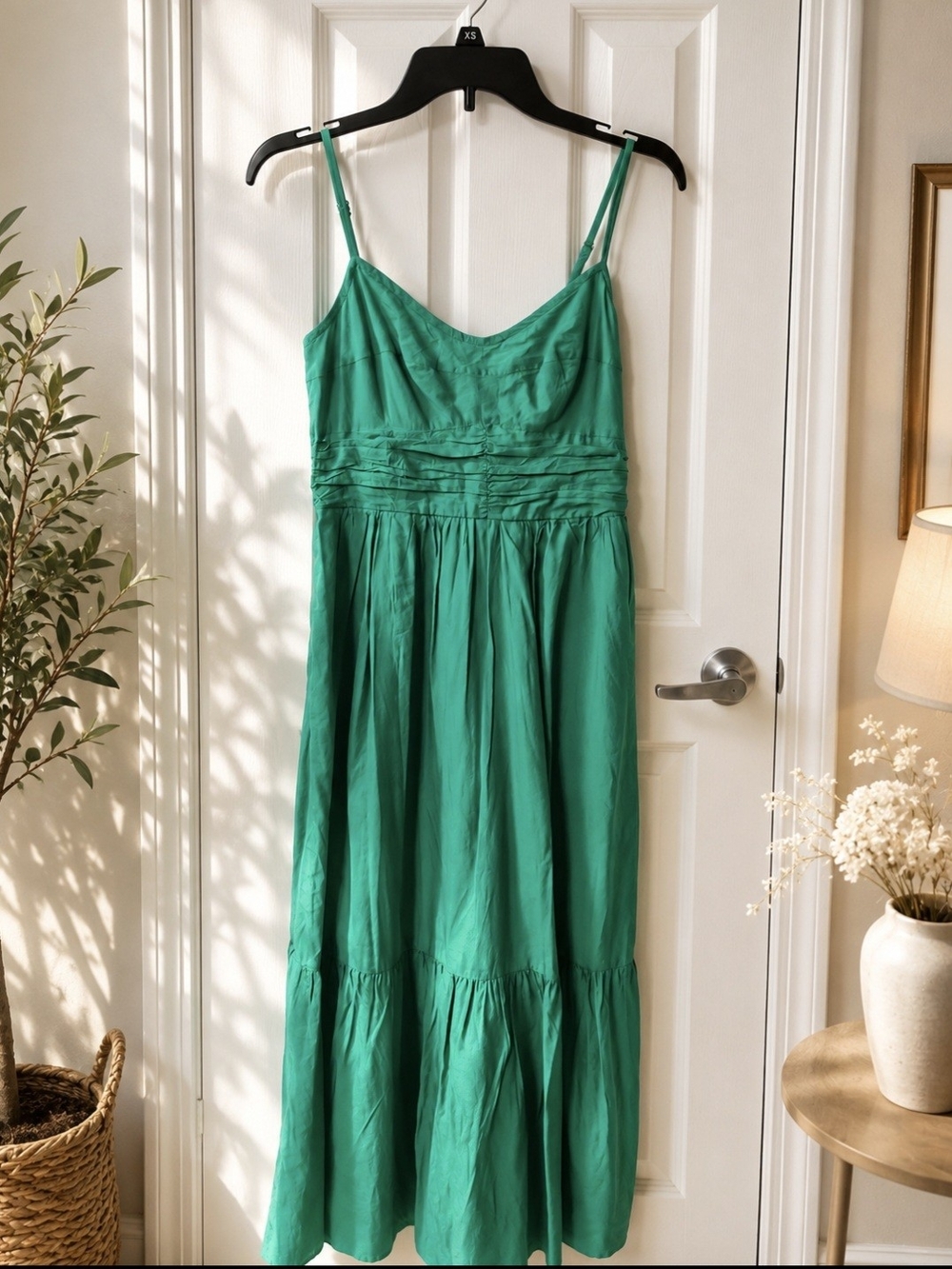 Source Unknown Emerald Green Spaghetti Strap Maxi Dress